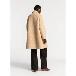 Langer Mantel aus Bouclé-Stoff