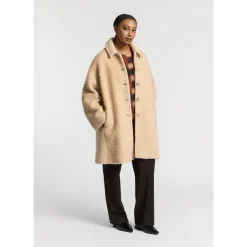 Langer Mantel aus Bouclé-Stoff