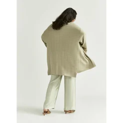Langes Gilet mit Blockmuster