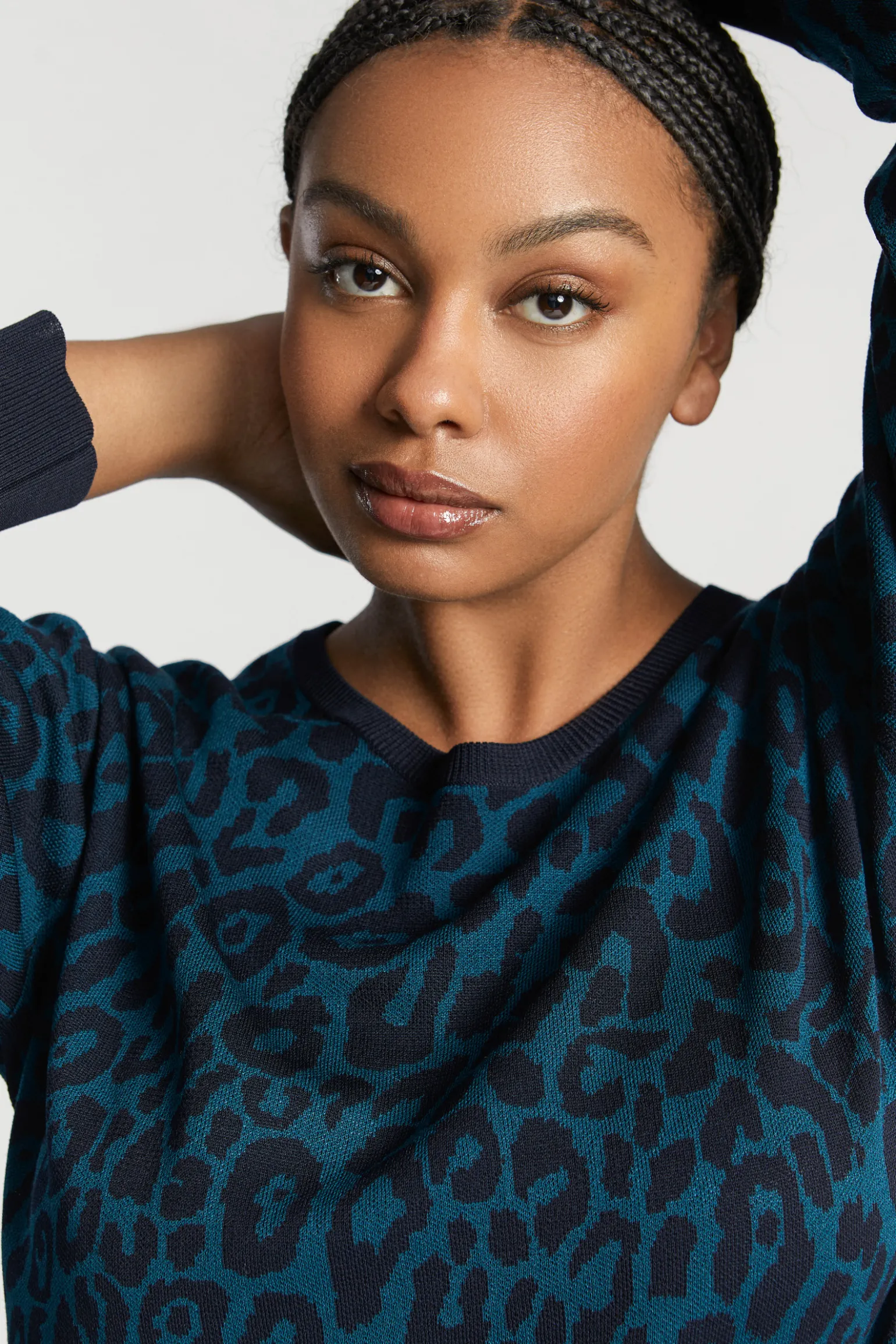 Langes Kleid mit Leopardenmuster