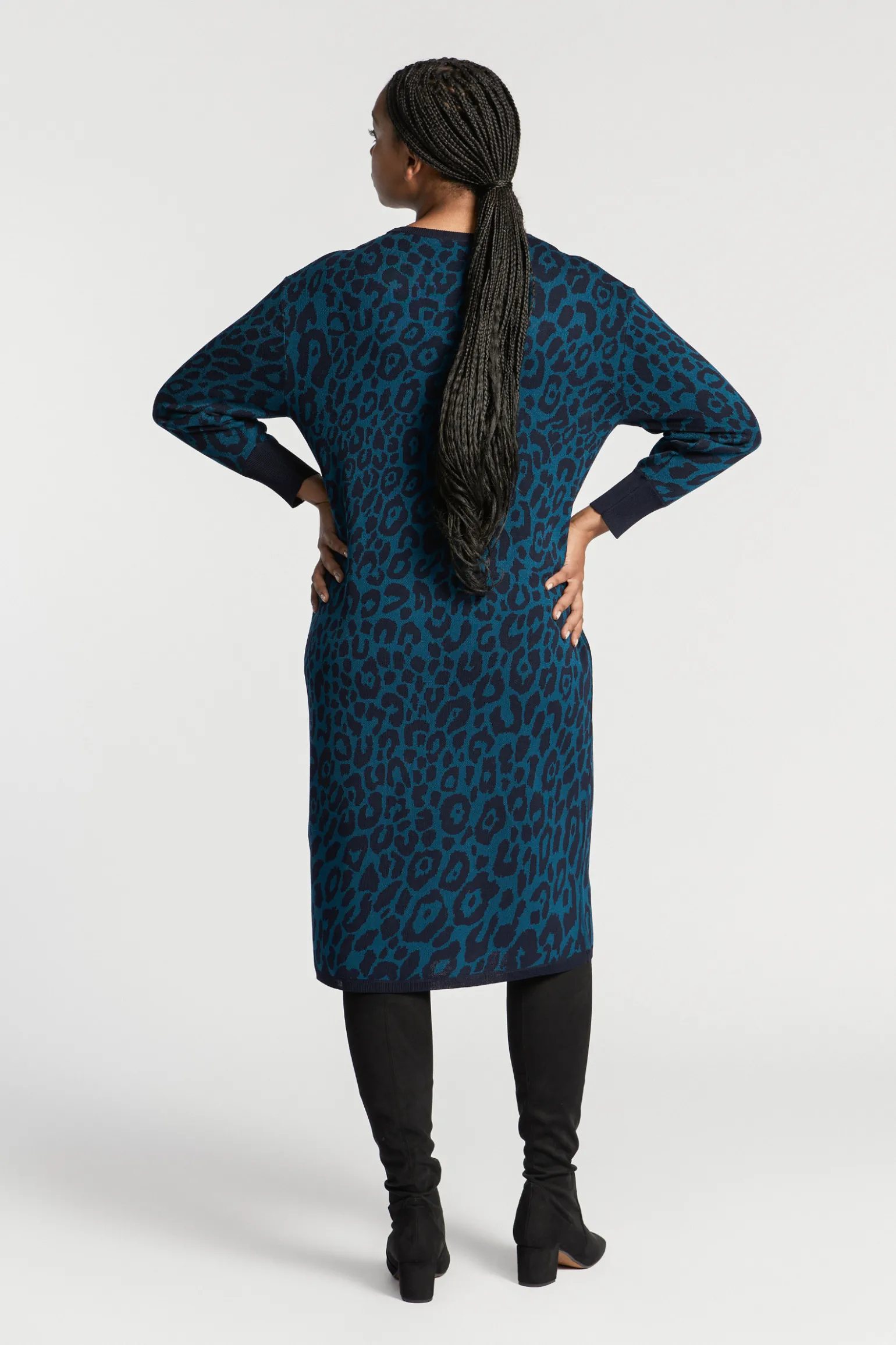 Langes Kleid mit Leopardenmuster
