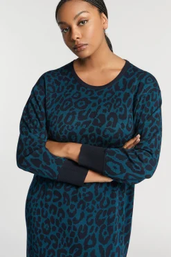 Langes Kleid mit Leopardenmuster