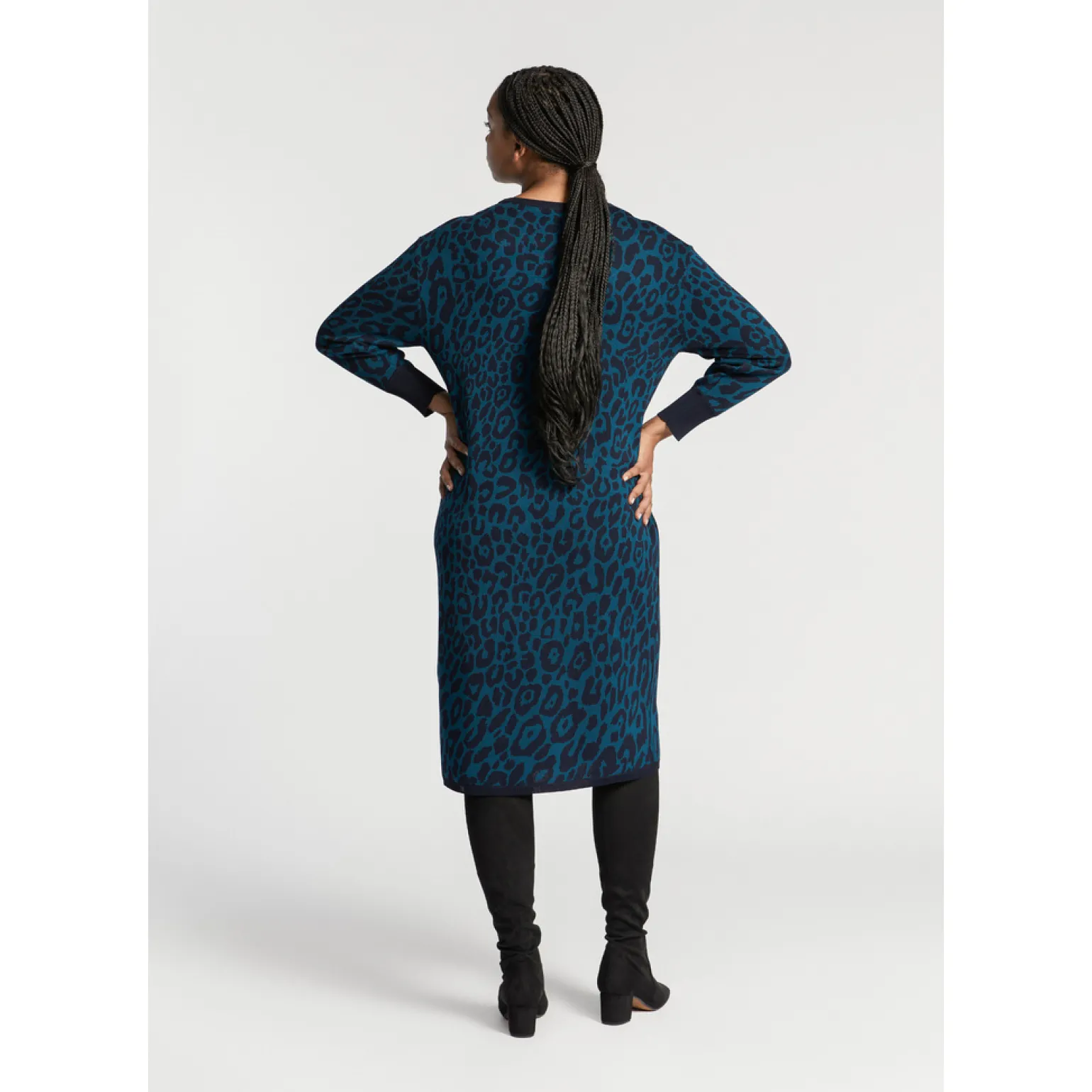 Langes Kleid mit Leopardenmuster