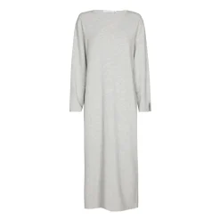 Langes Strickkleid mit Schlitz