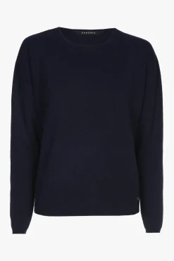 Navyblauer Cashmere Pullover mit Rundhalsausschnitt