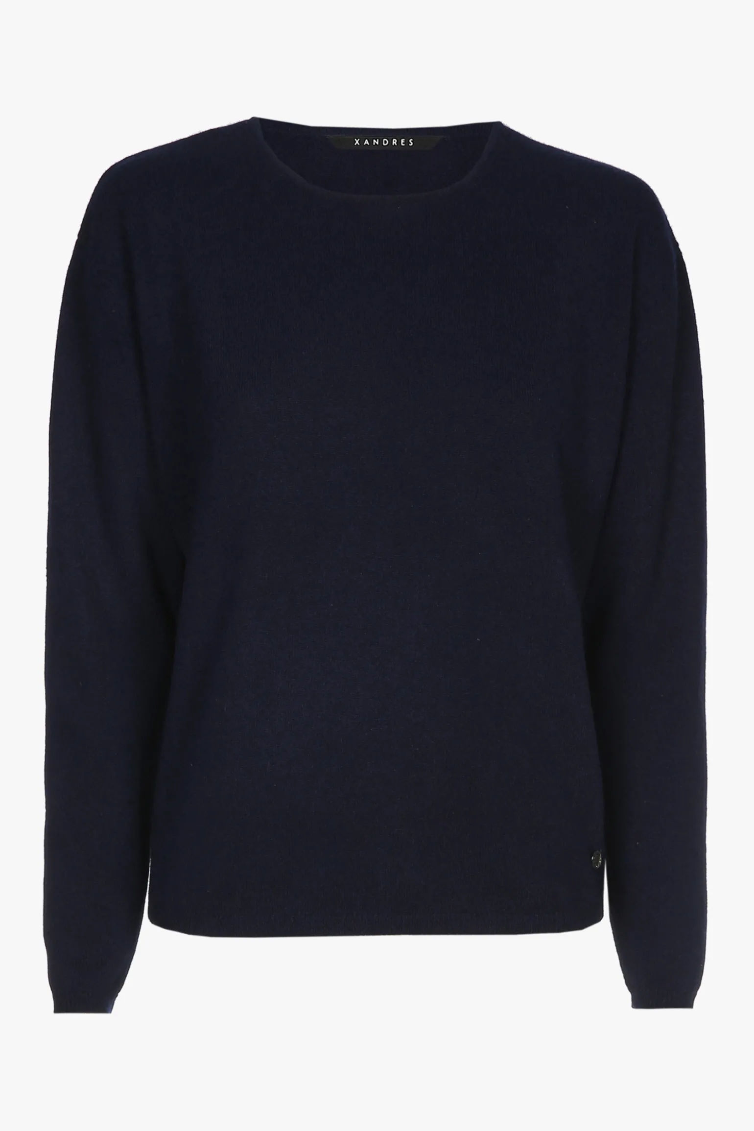 Navyblauer Cashmere Pullover mit Rundhalsausschnitt