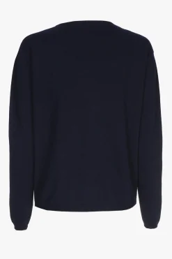 Navyblauer Cashmere Pullover mit Rundhalsausschnitt