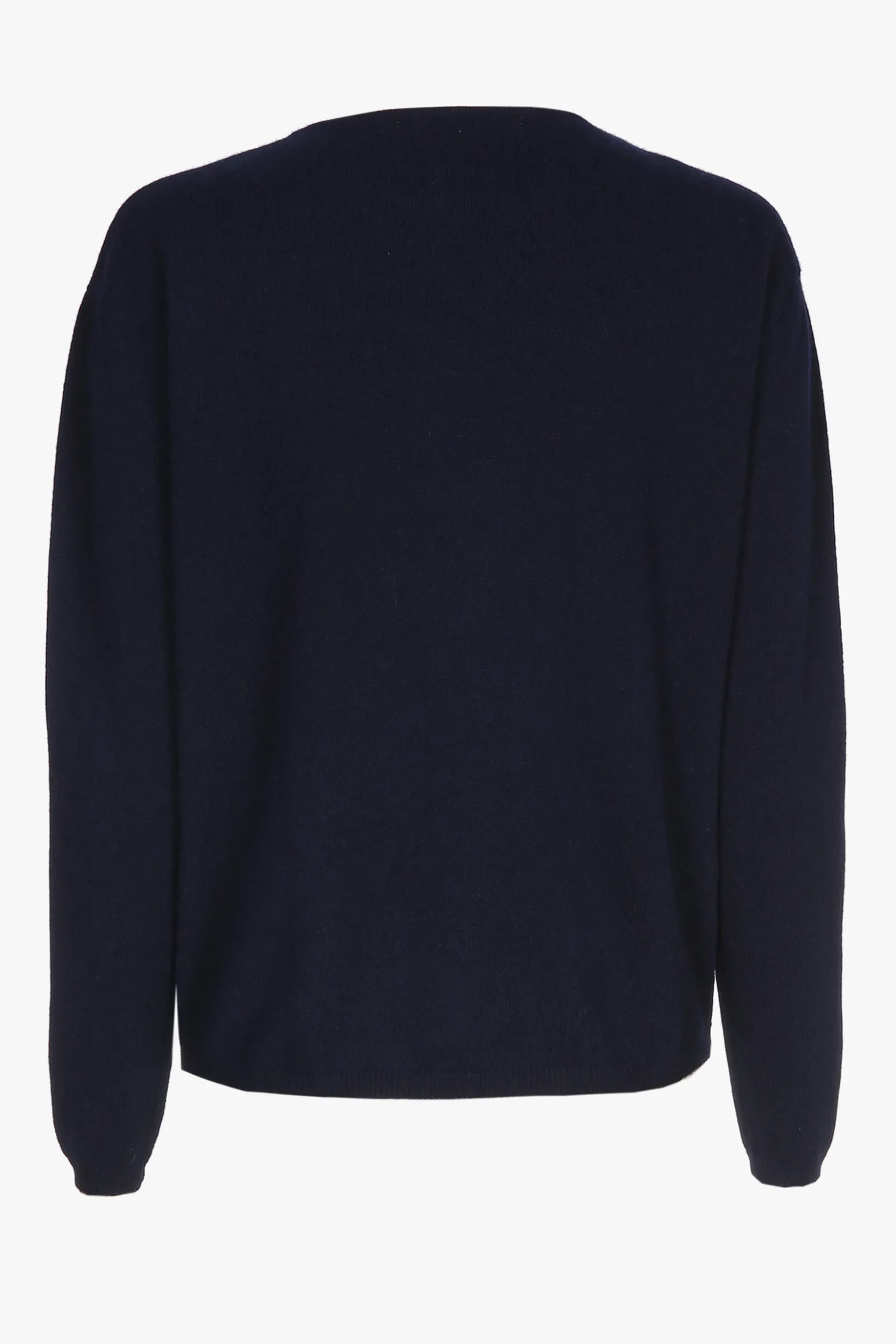 Navyblauer Cashmere Pullover mit Rundhalsausschnitt