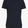 Navyblaues T-Shirt mit V-Ausschnitt