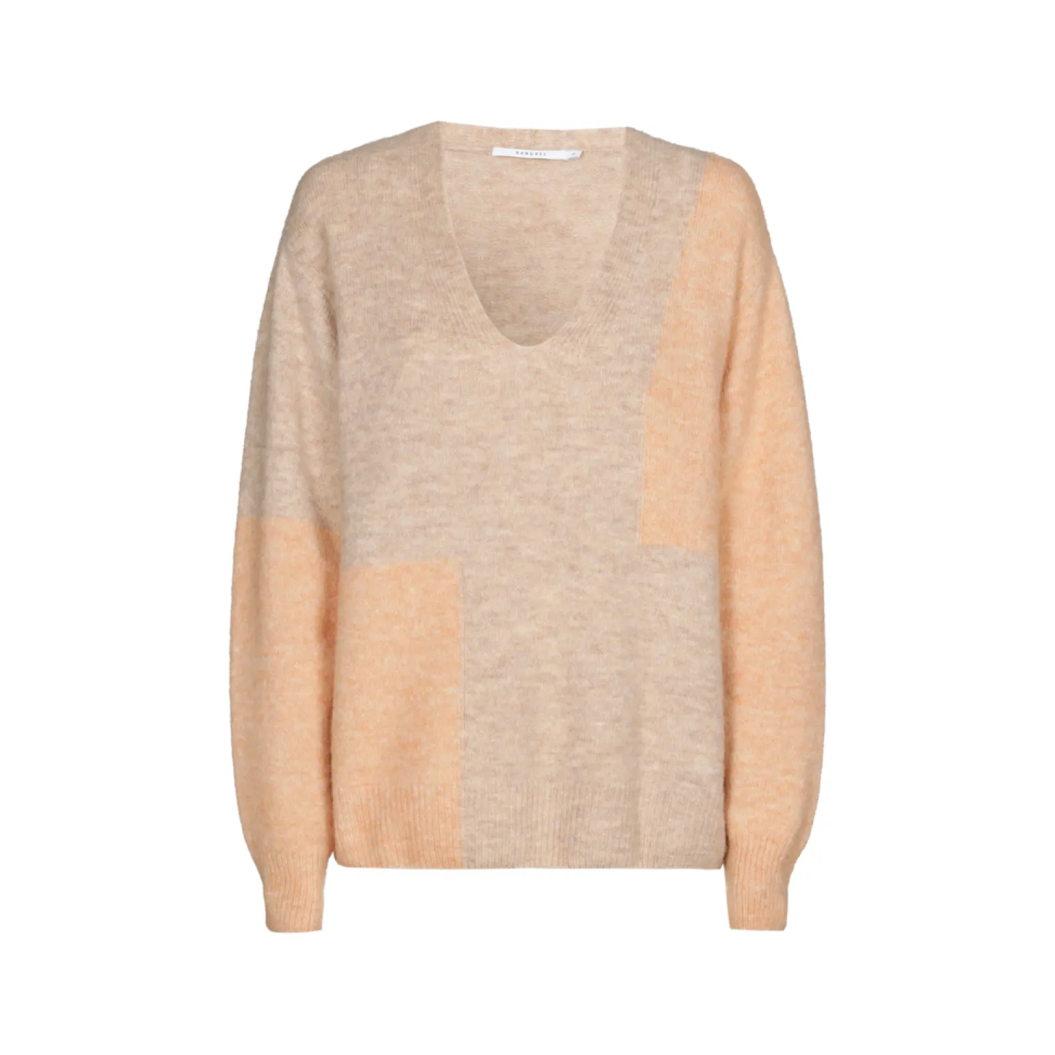 Pullover mit Farbblockmuster aus Wollmix