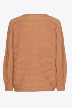 Pullover mit horizontalem Zopfmuster