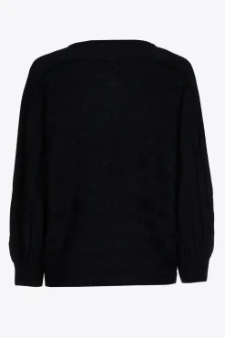 Pullover mit horizontalem Zopfmuster