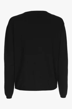 Schwarzer Cashmere Pullover mit Rundhalsausschnitt