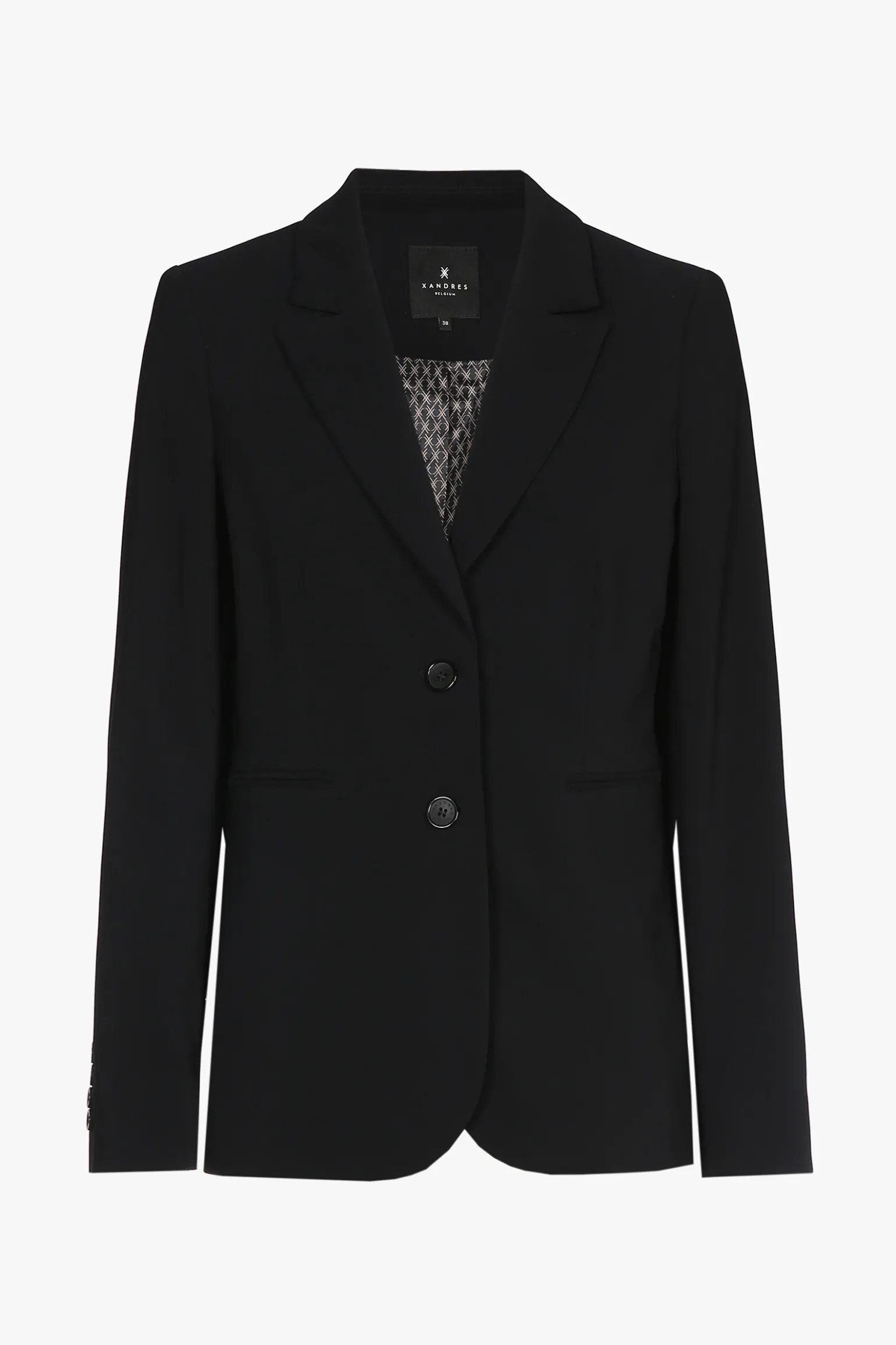 Schwarzer taillierter, knitterfreier Blazer