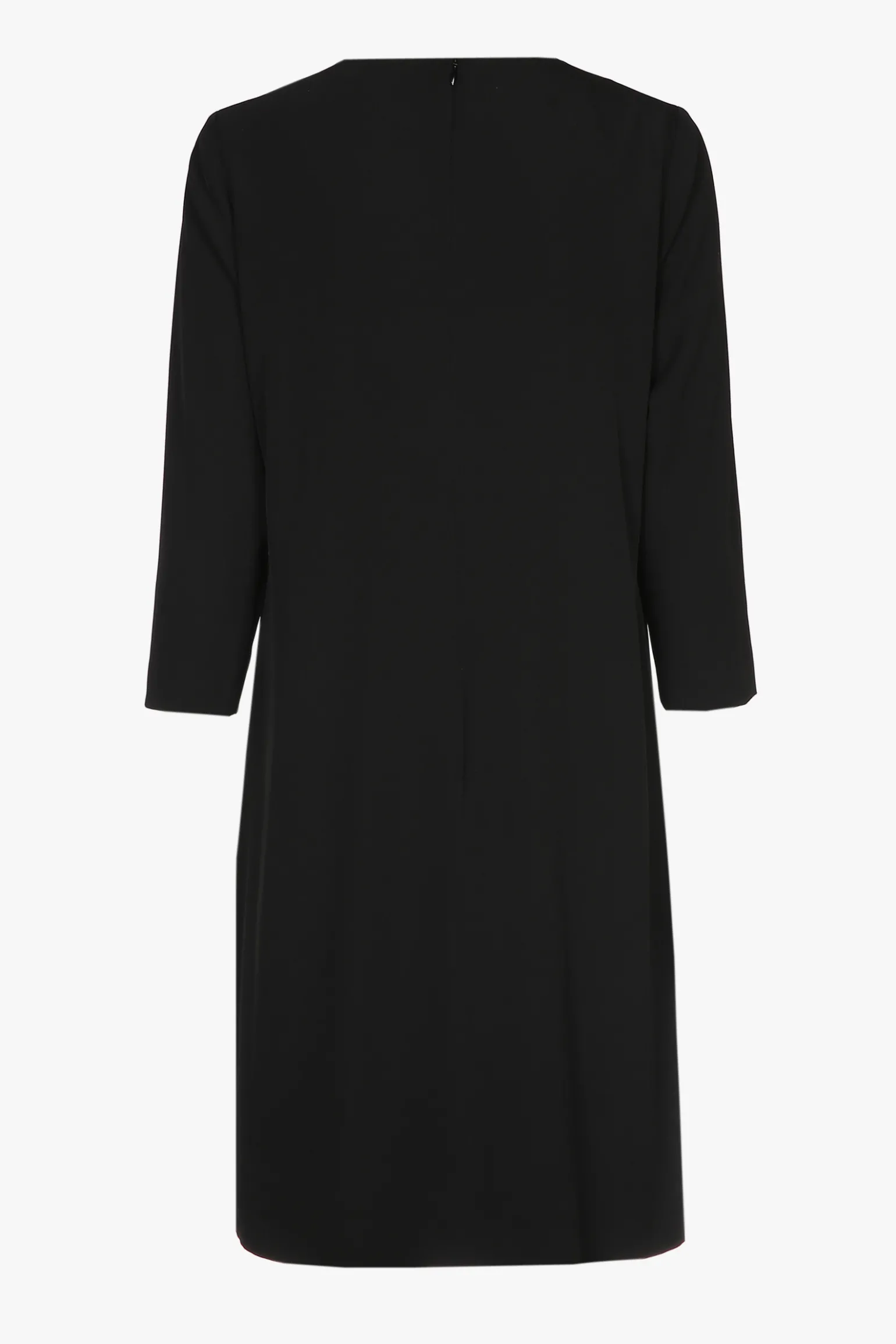 Schwarzes Kleid in A-Linie mit V-Ausschnitt