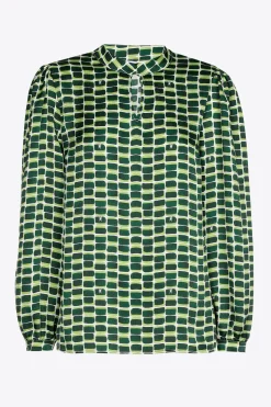 Seersucker-Bluse mit Logodruck