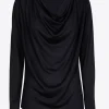 T-Shirt mit drapiertem Kragen