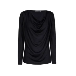T-Shirt mit drapiertem Kragen