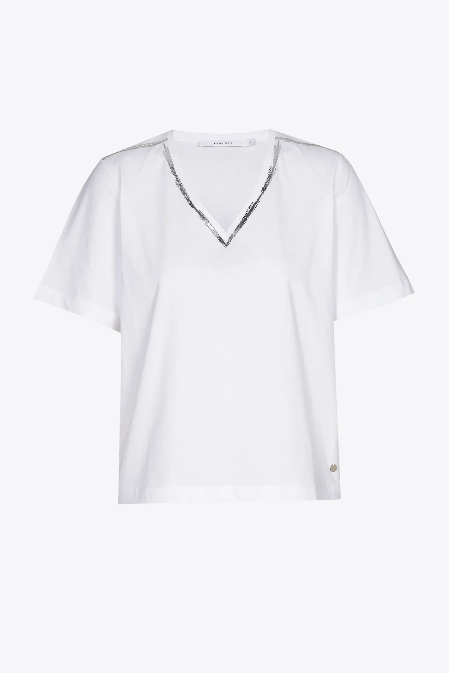 T-Shirt mit silbernem Detail