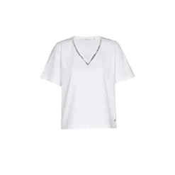 T-Shirt mit silbernem Detail