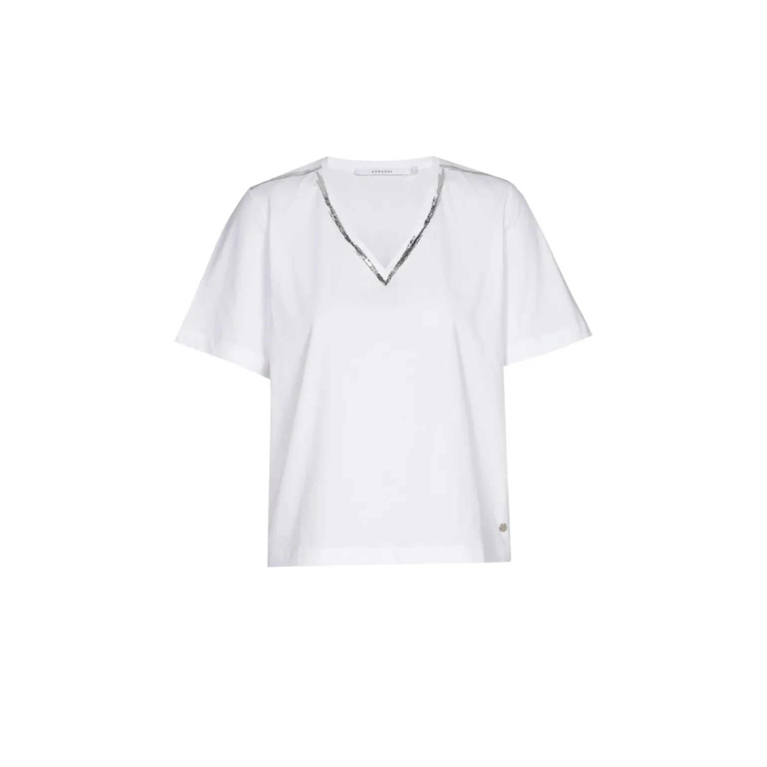 T-Shirt mit silbernem Detail