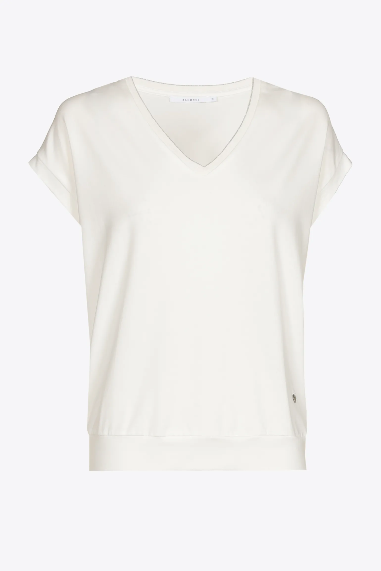 T-Shirt mit V-Ausschnitt aus Jerseystoff