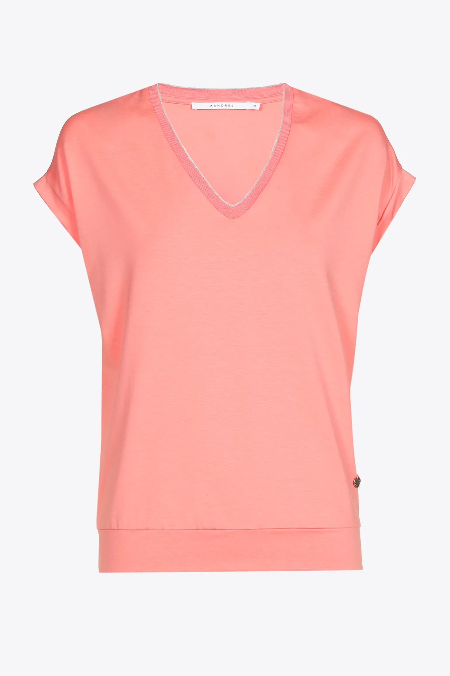 T-Shirt mit V-Ausschnitt aus Jerseystoff