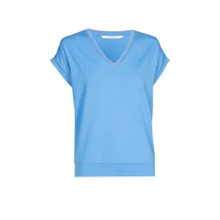 T-Shirt mit V-Ausschnitt aus Jerseystoff