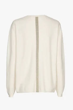 Weißer Cashmere Pullover mit V-Ausschnitt